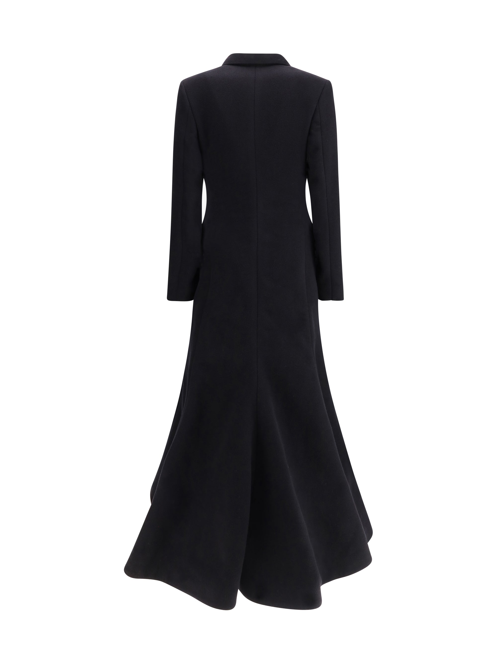 BALENCIAGA 40 oversized godet double-breasted coat