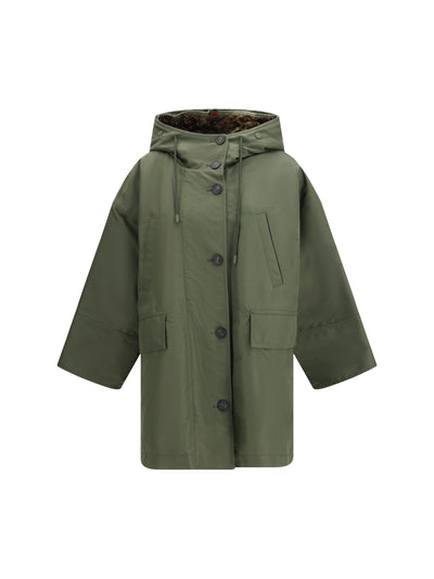 water-repellent canvas midi parka
