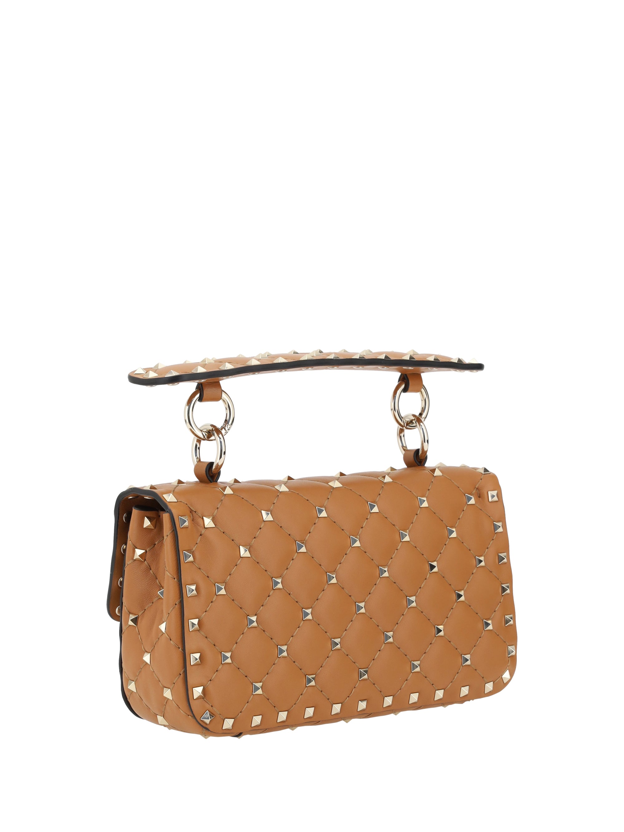 rockstud 尖头小号皮革手提包