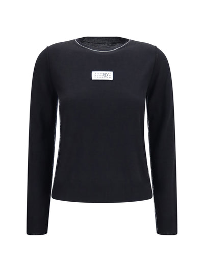wool-blend t-shirt with contrast details