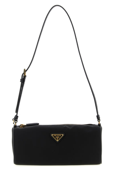 re-nylon and saffiano leather shoulder bag