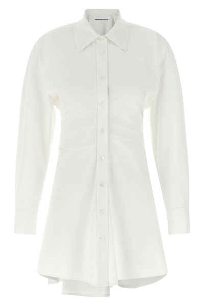 chemisier mini dress in cotton poplin
