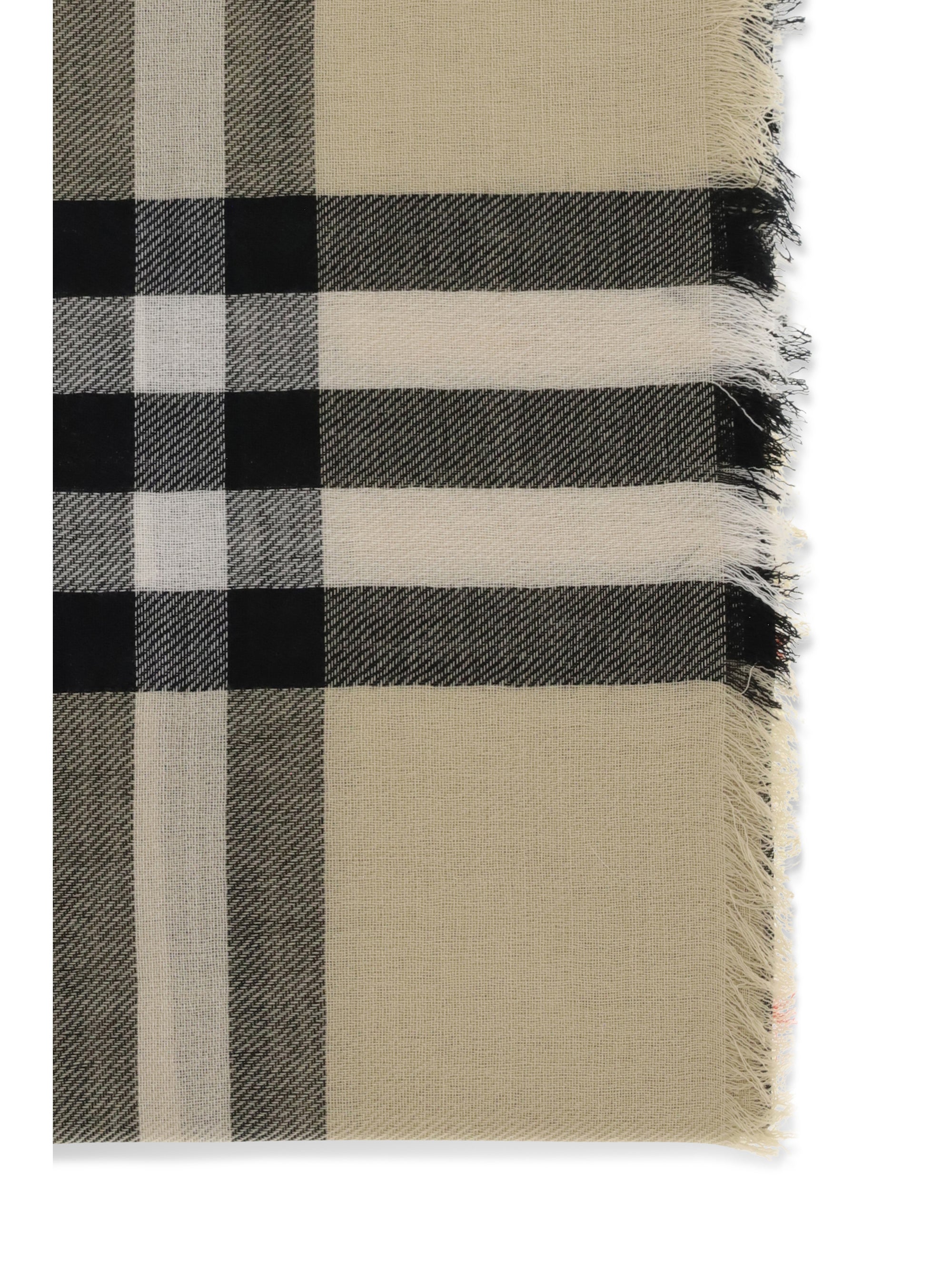 BURBERRY OS check wool scarf