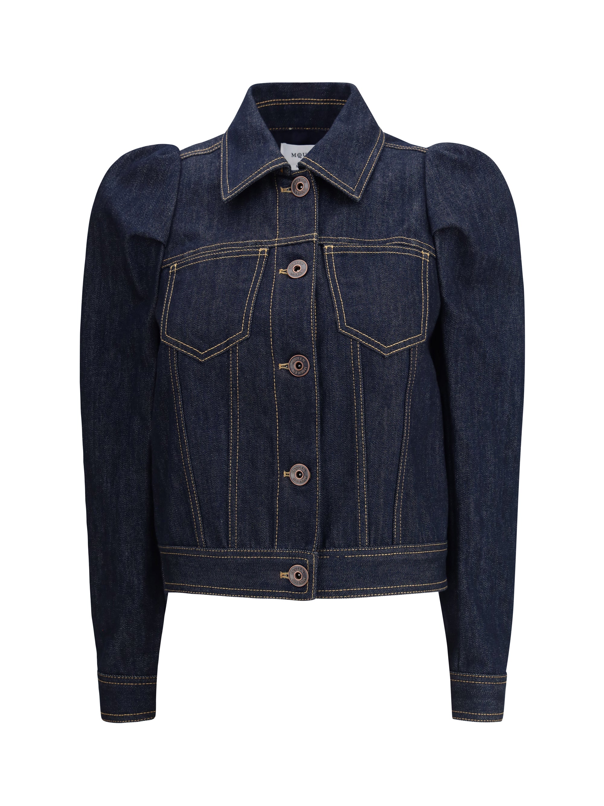 ALEXANDER MCQUEEN 42 denim jacket with pointed shoulders