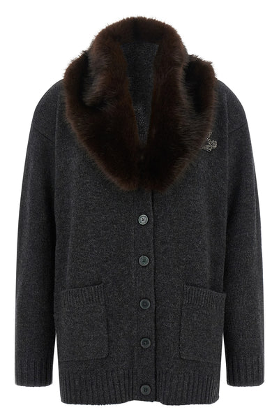 the lauren ralph lauren cardigan is made of a fine wool and cashmere yarn in the