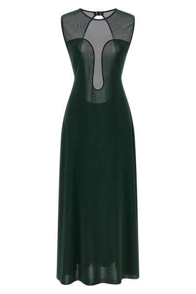 long scene dress in stretch fabric