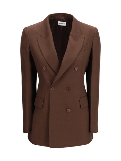 double-breasted blazer in a ribbed fabric