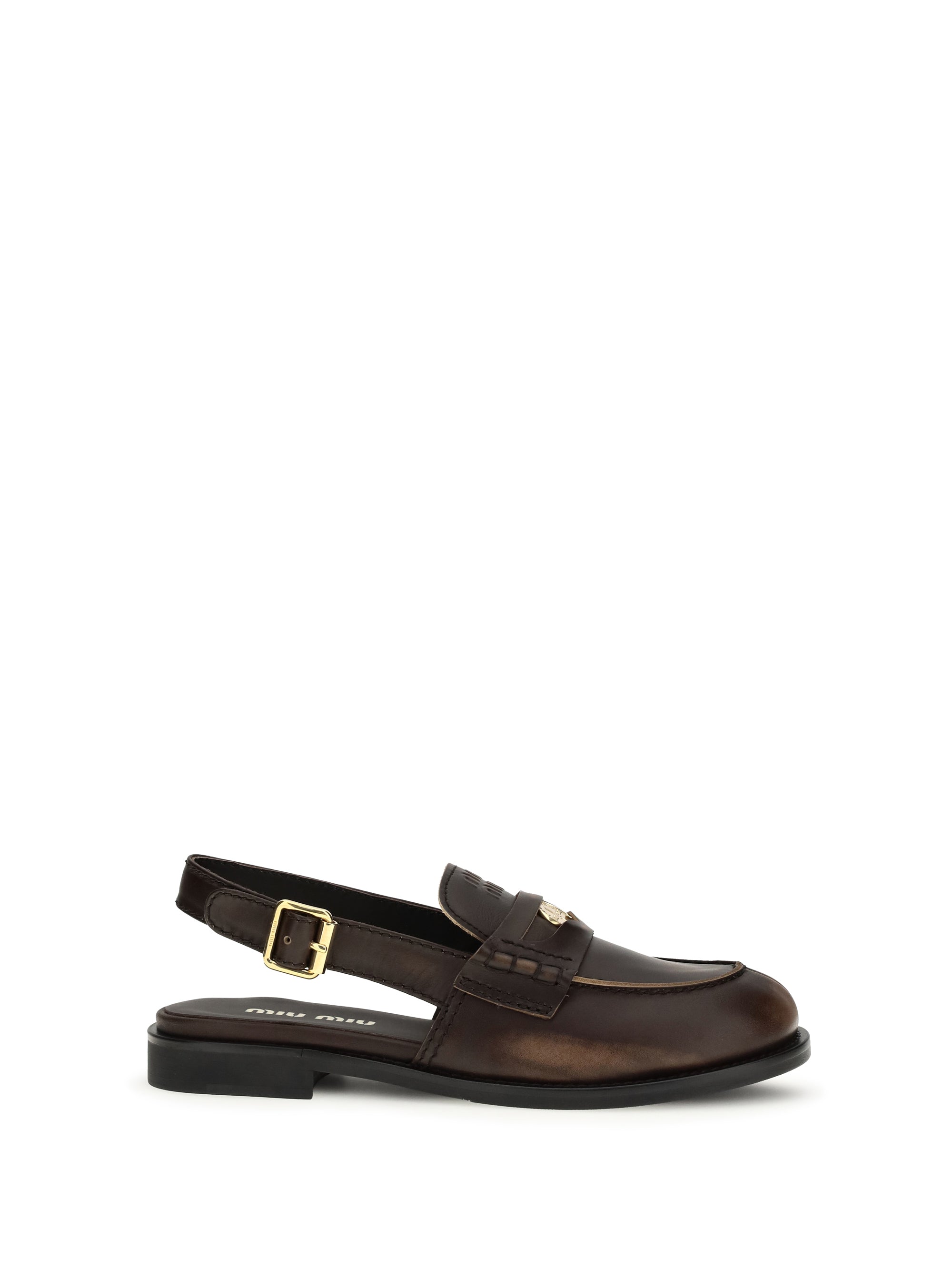 MIU MIU 36 buckled leather loafers