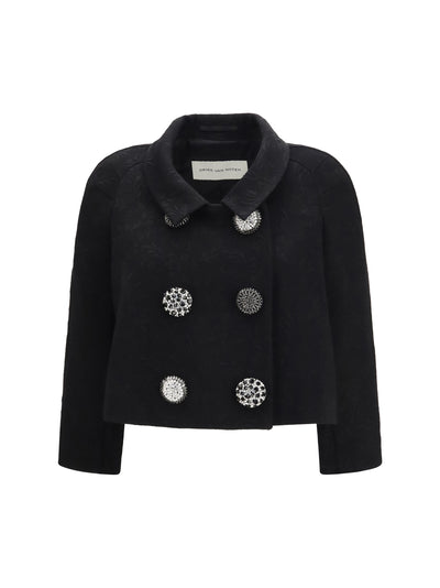 cropped jacket with jewel buttons