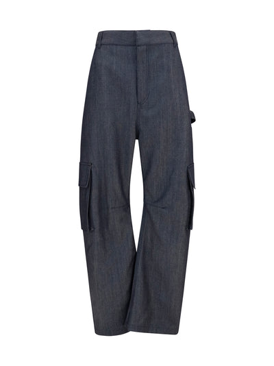 denim print cargo pants