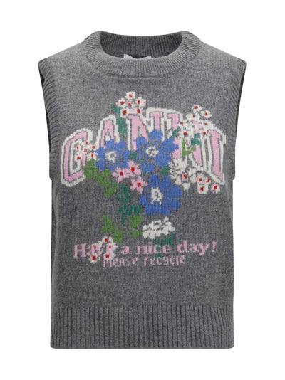 wool floral vest