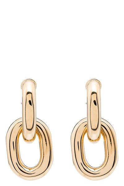 xl link earrings in gold metal