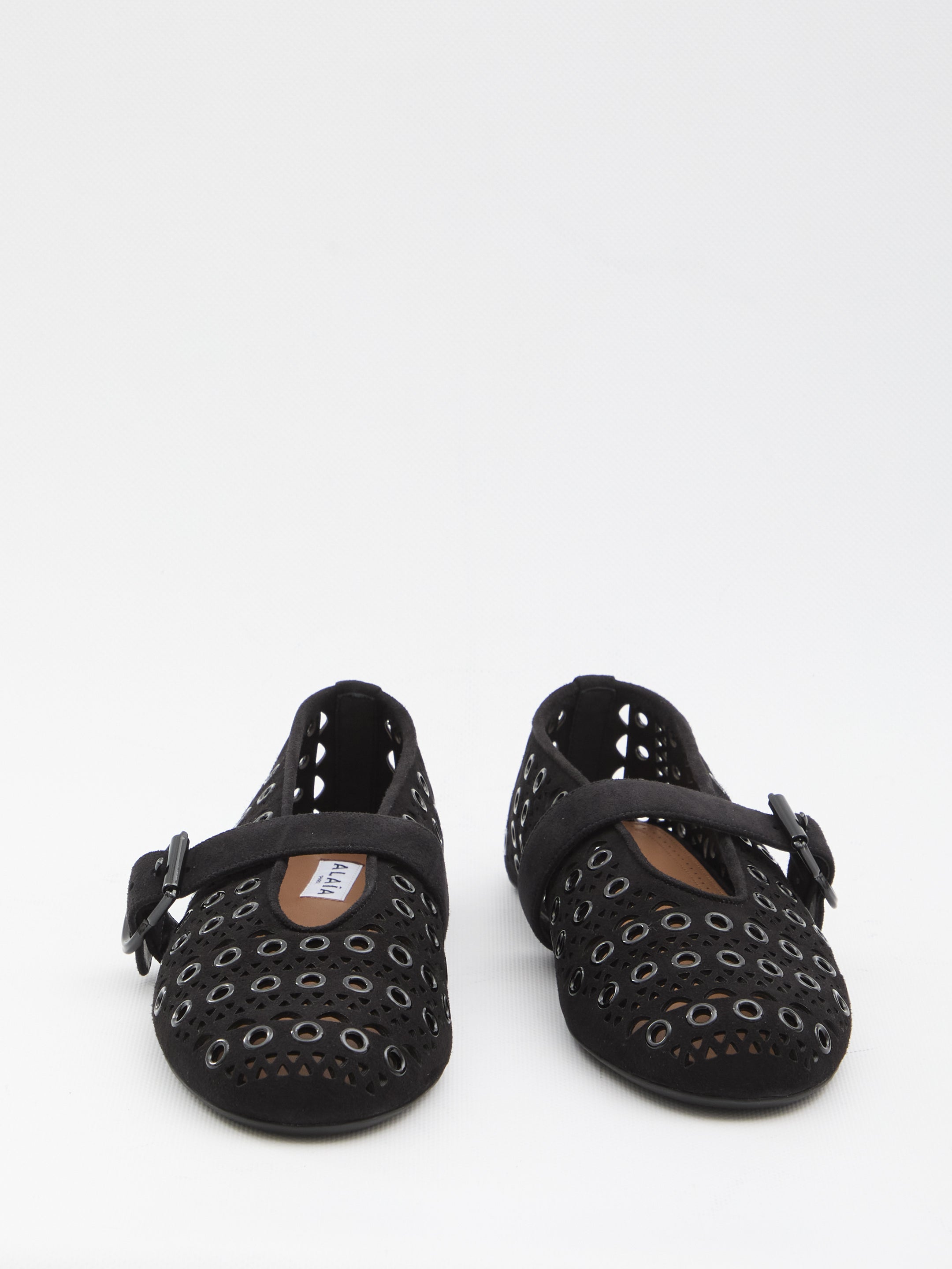 ALAIA 36 suede eyelets ballet flats