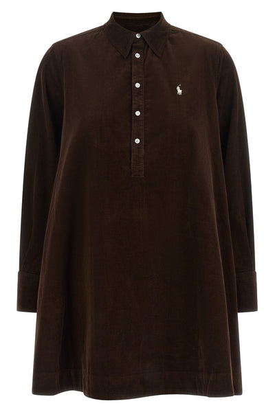 the polo ralph lauren mini dress reinterprets the classic chemisier model throug