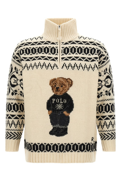 the polo ralph lauren sweater features a relaxed silhouette