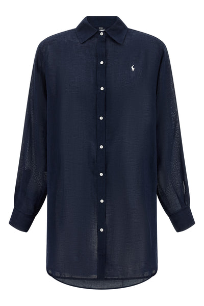 classic shirt in linen and cotton blend