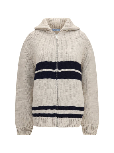 wool zip cardigan
