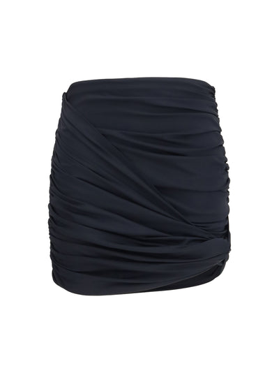 draped swim mini skirt