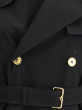 BURBERRY 8 castleford long trench coat with check collar