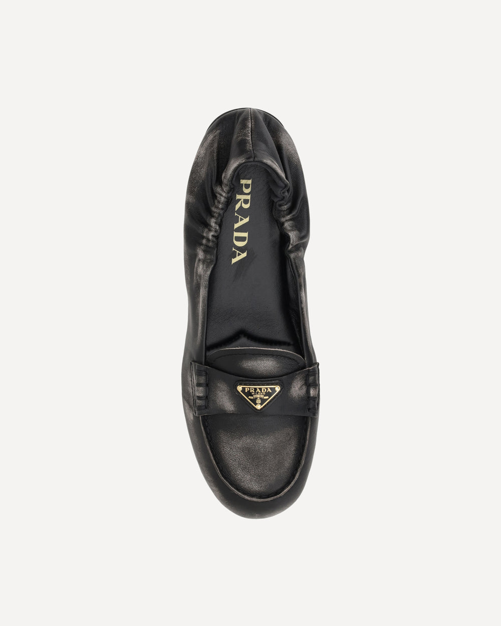 vintage-effect leather loafers