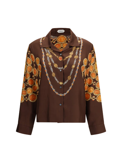 chain print buttoned shirt