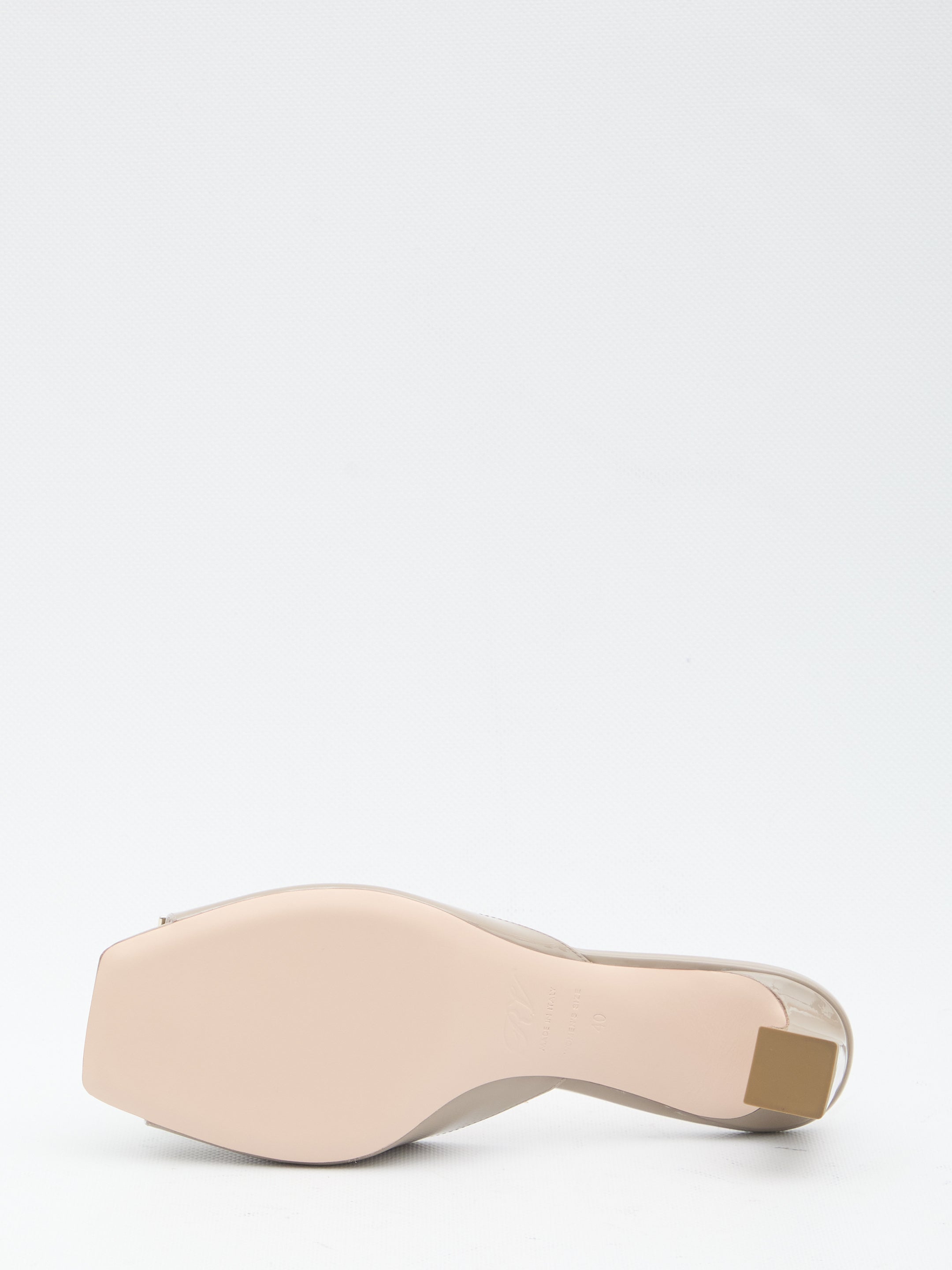 ROGER VIVIER 36 trompette metal mules