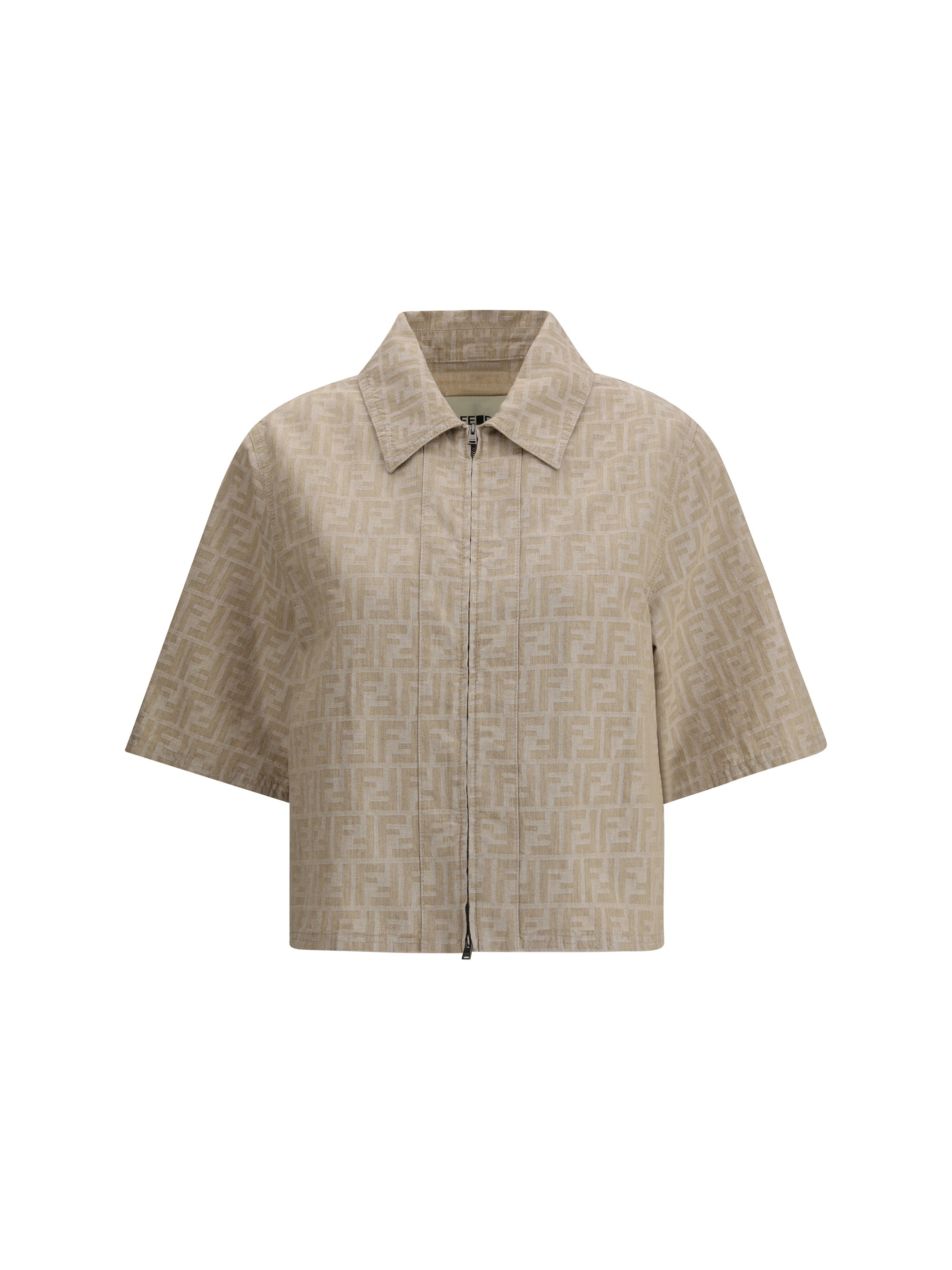 FENDI 40 chambray cropped jacket