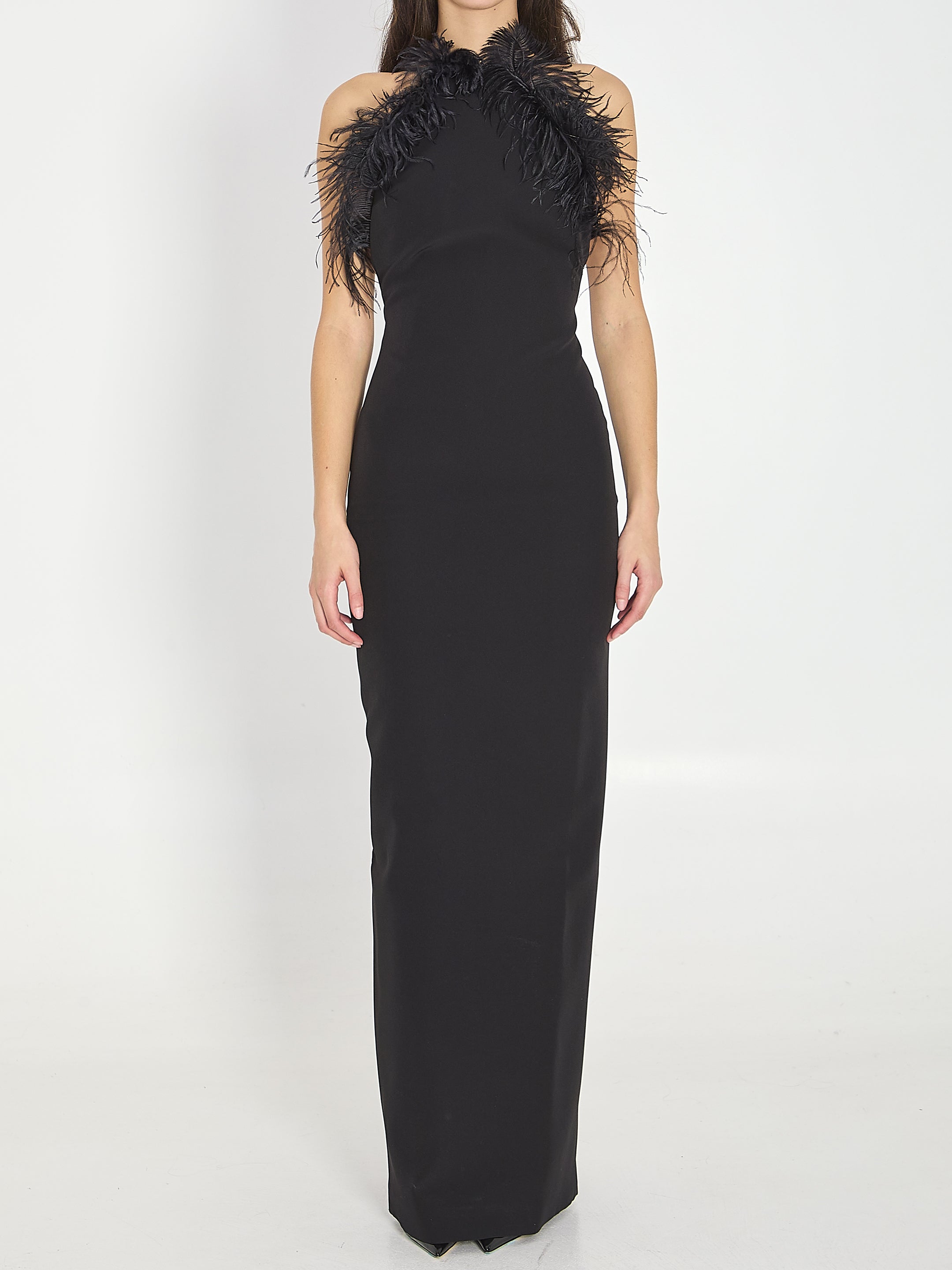THE ATTICO 40 black maxi dress