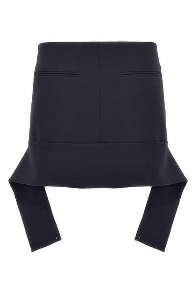 reversed belt mini crêpe skirt