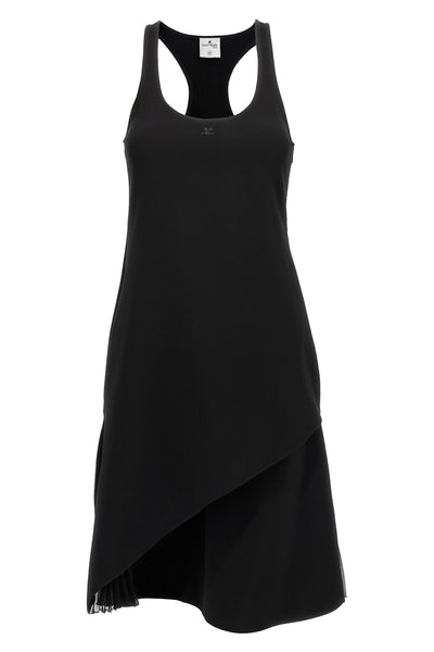 infinty pleats a-line crêpe midi dress
