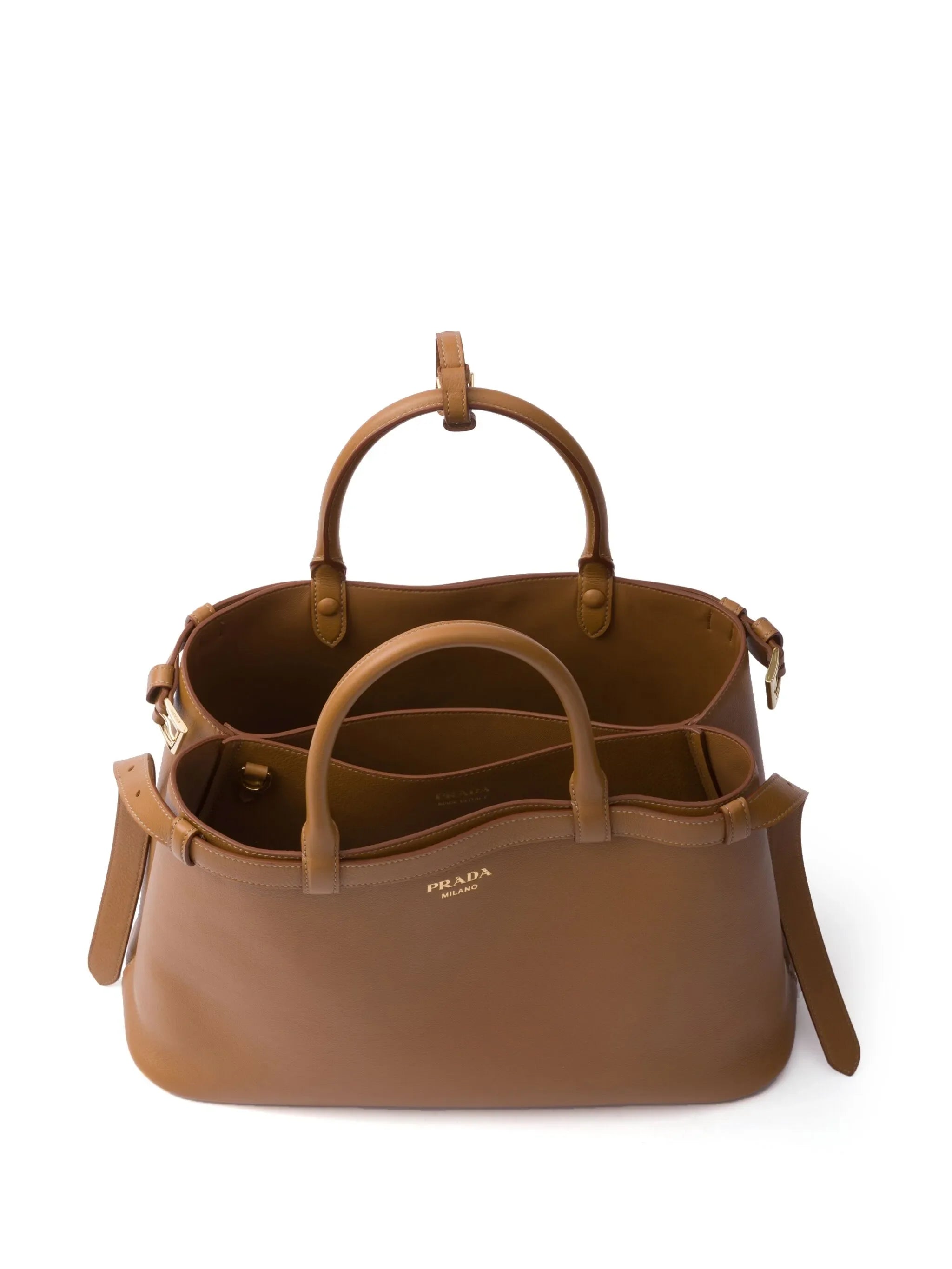 Medium Buckle Leather Tote