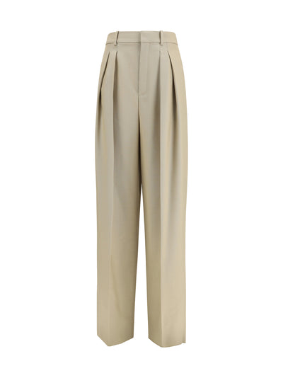tailored wool and silk canvas pants