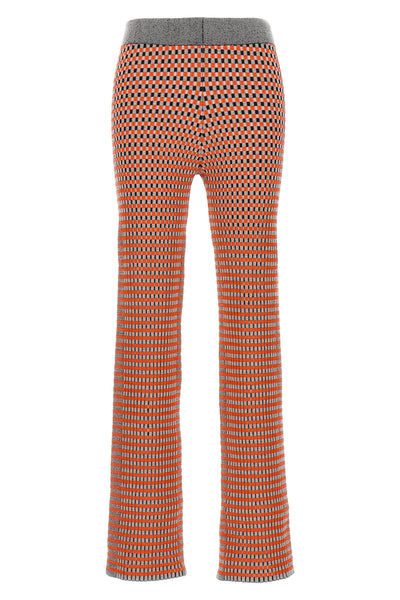 pantalone in misto cotone jacquard fantasia