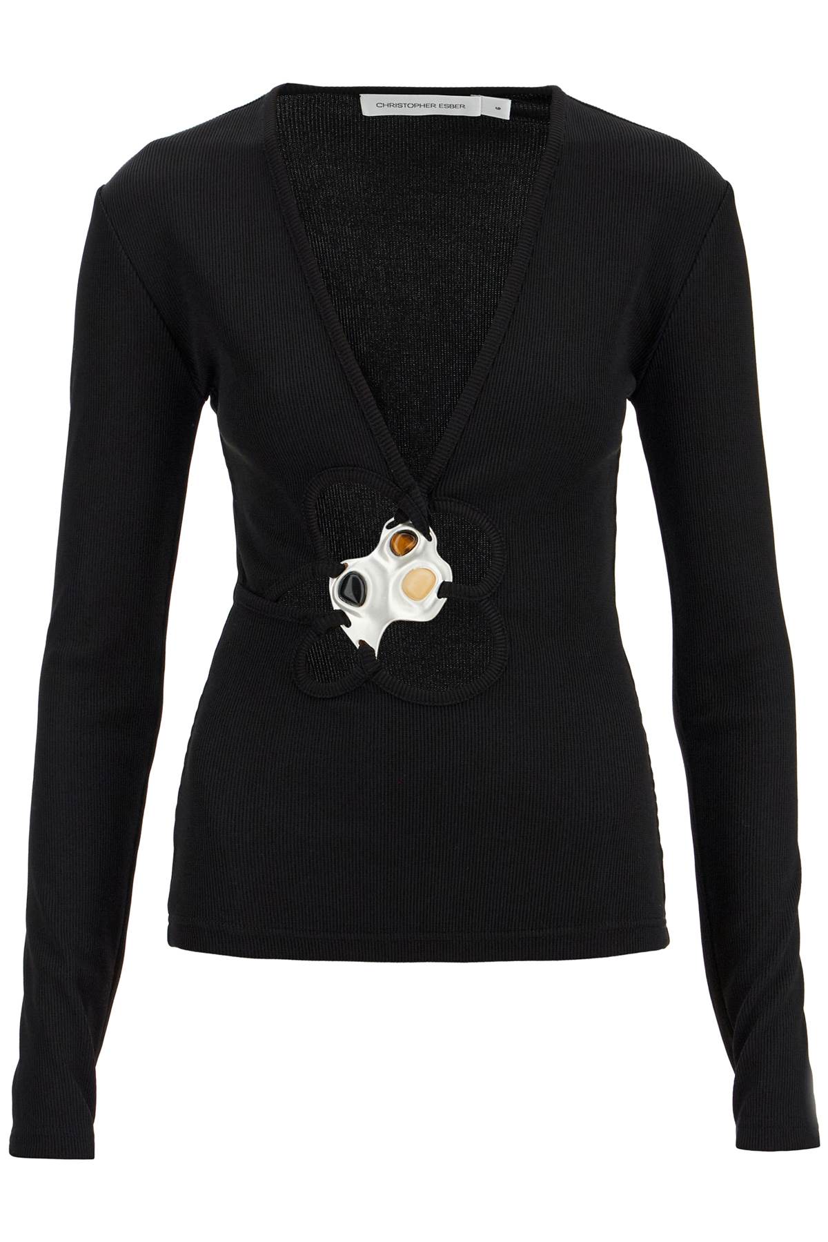 long-sleeved trio stone top