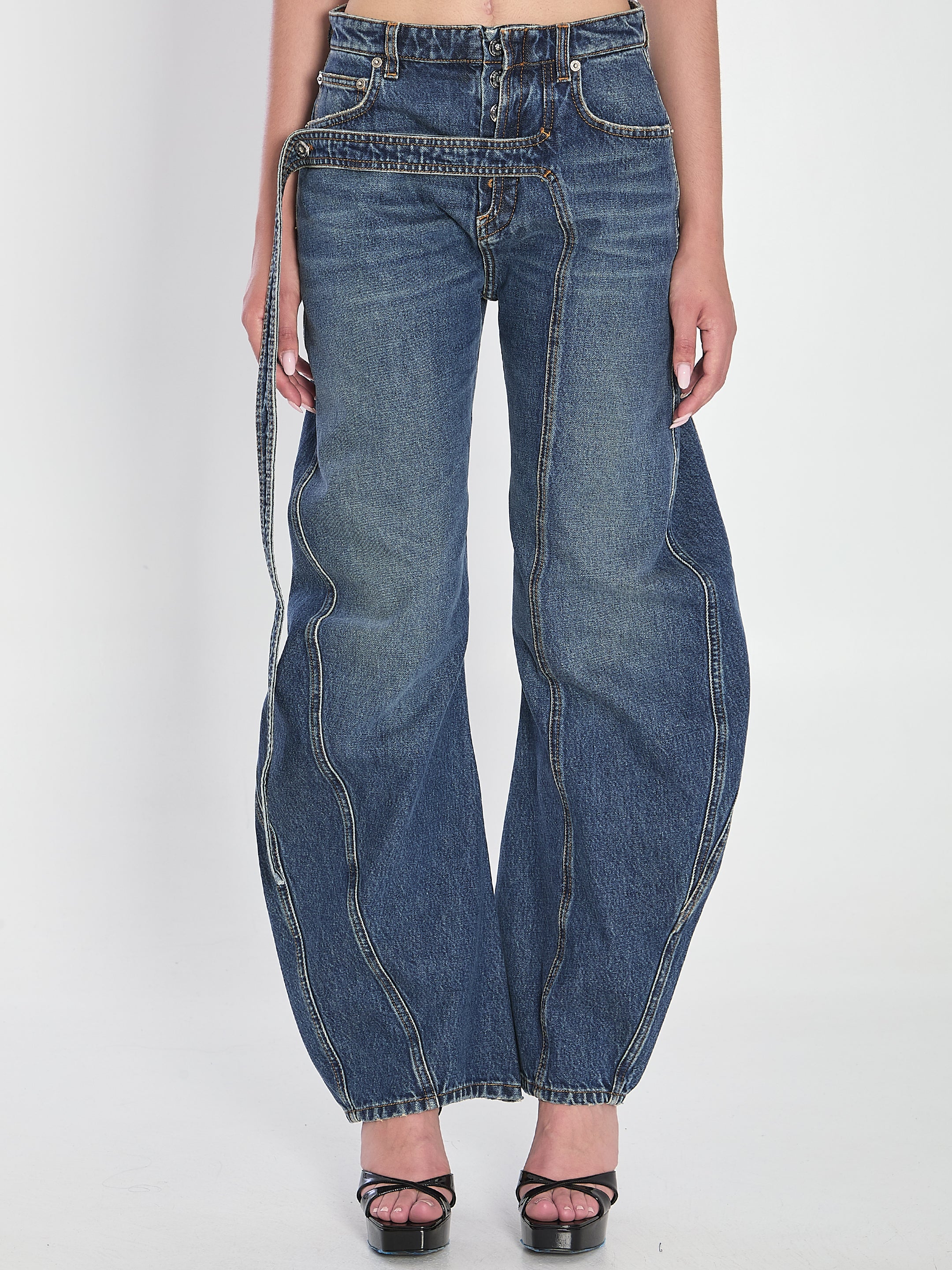 JEAN PAUL GAULTIER 25 strap jeans in denim