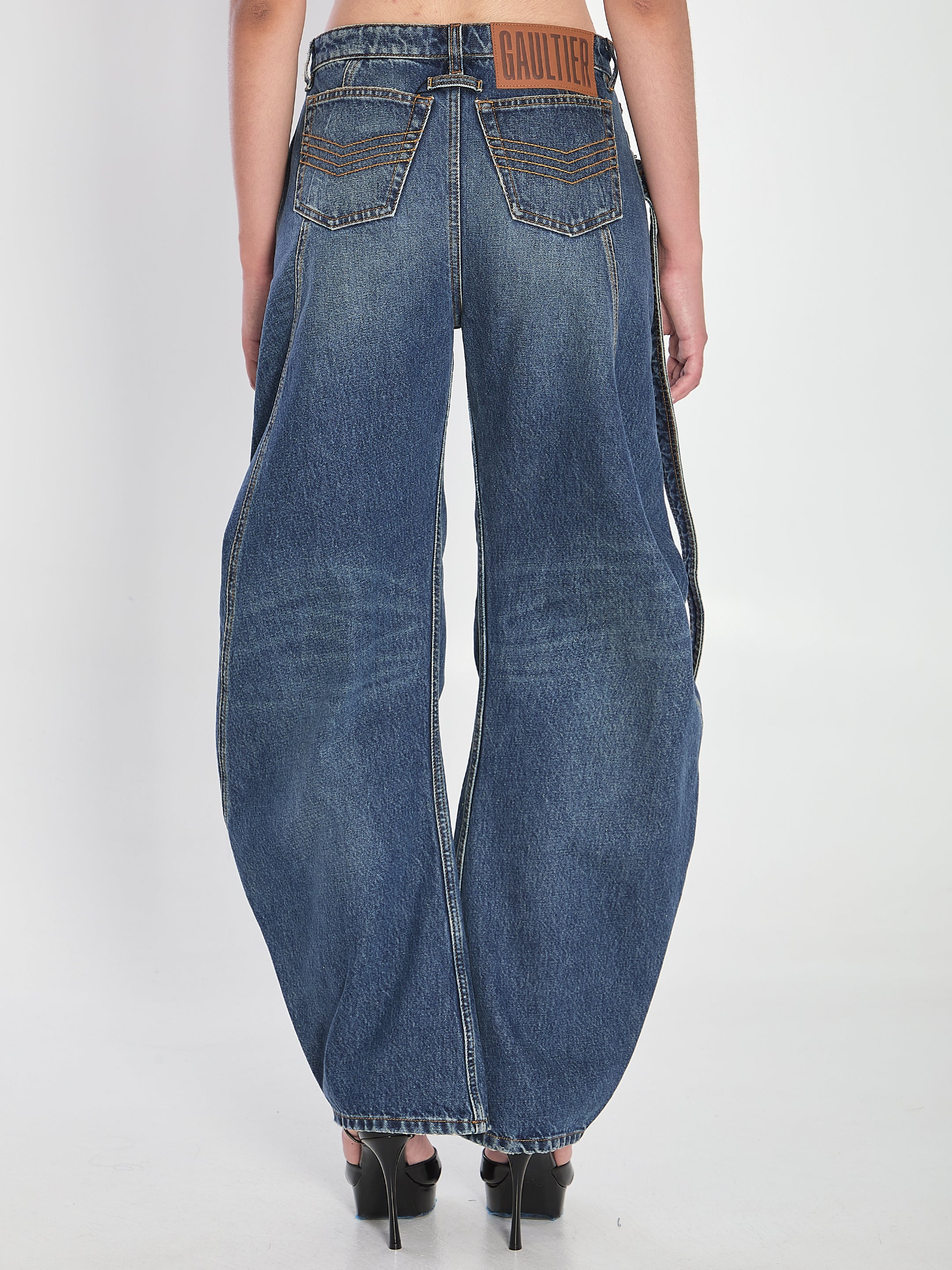 JEAN PAUL GAULTIER 25 strap jeans in denim