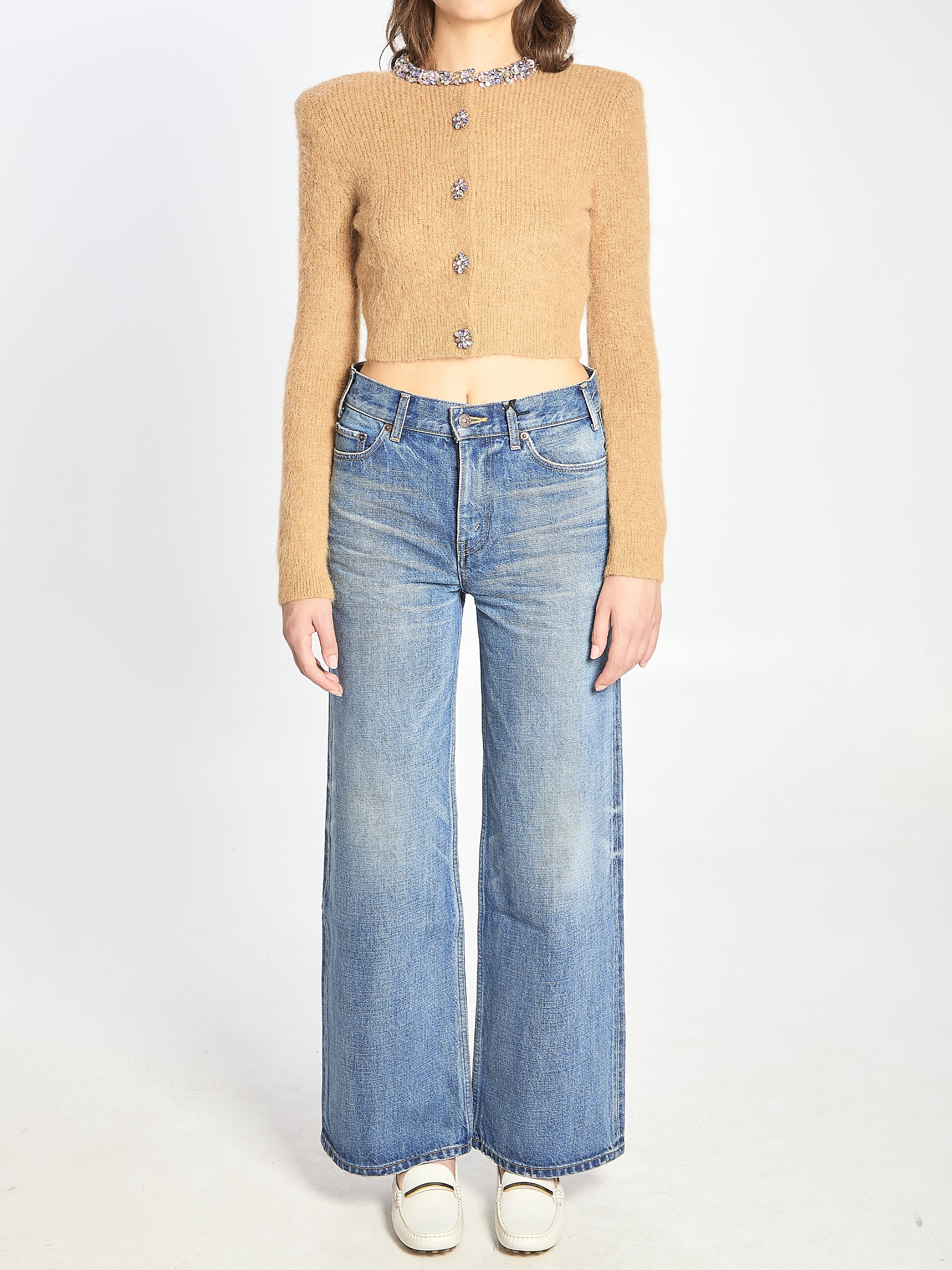 SELF PORTRAIT M embellished trim cardigan