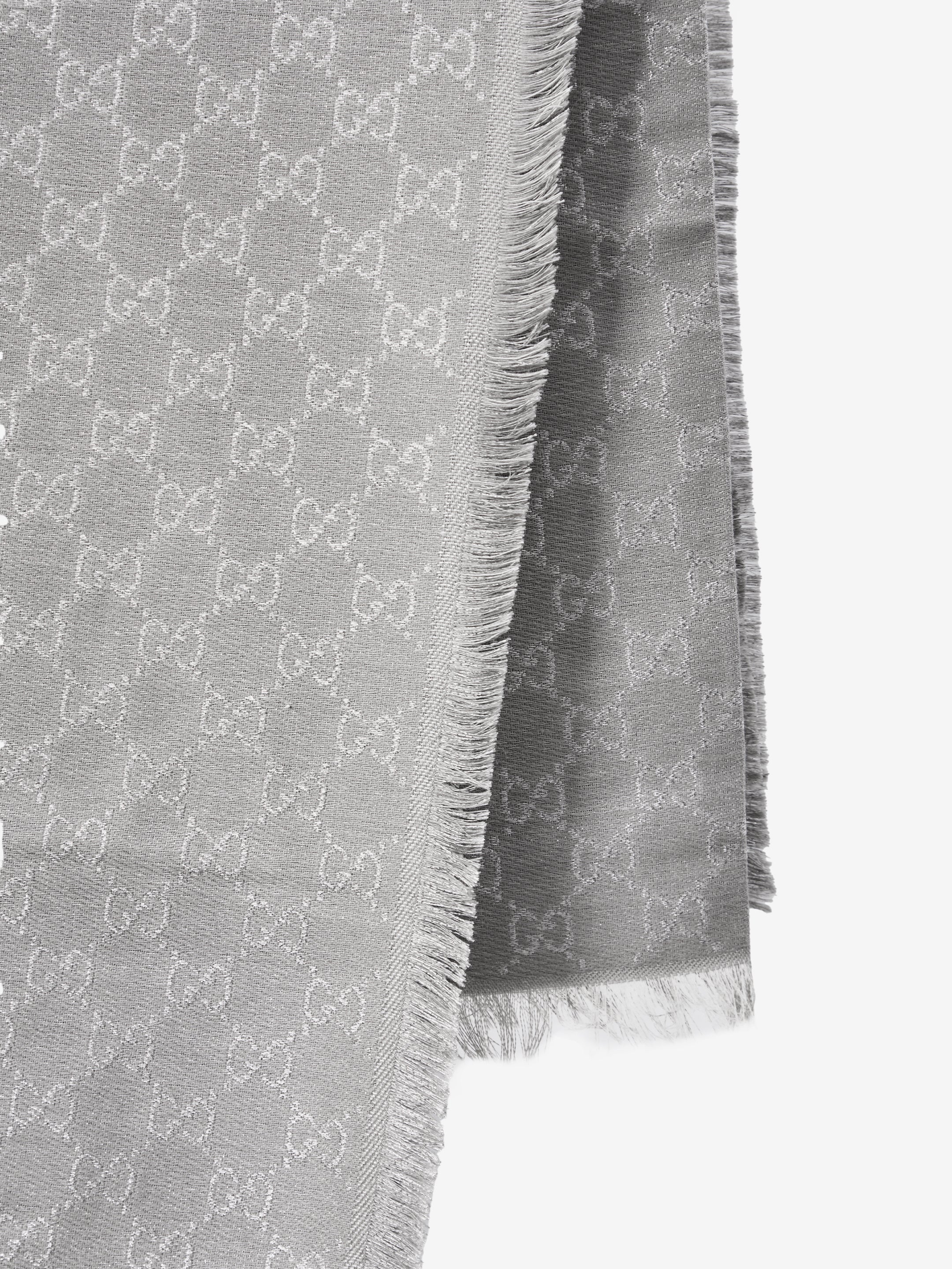 GUCCI OS shawl with printed gg lamé