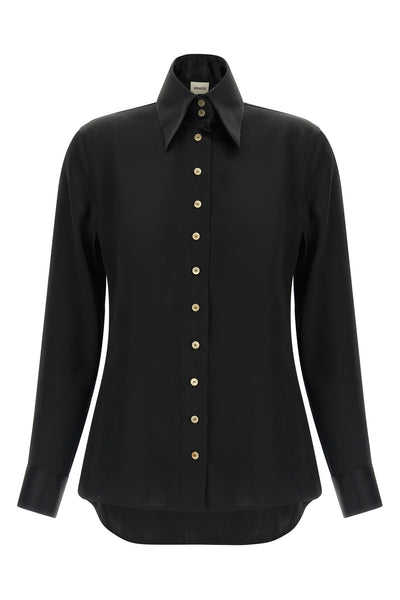 the ivy khaite shirt defines contemporary tailoring through an elongated and p