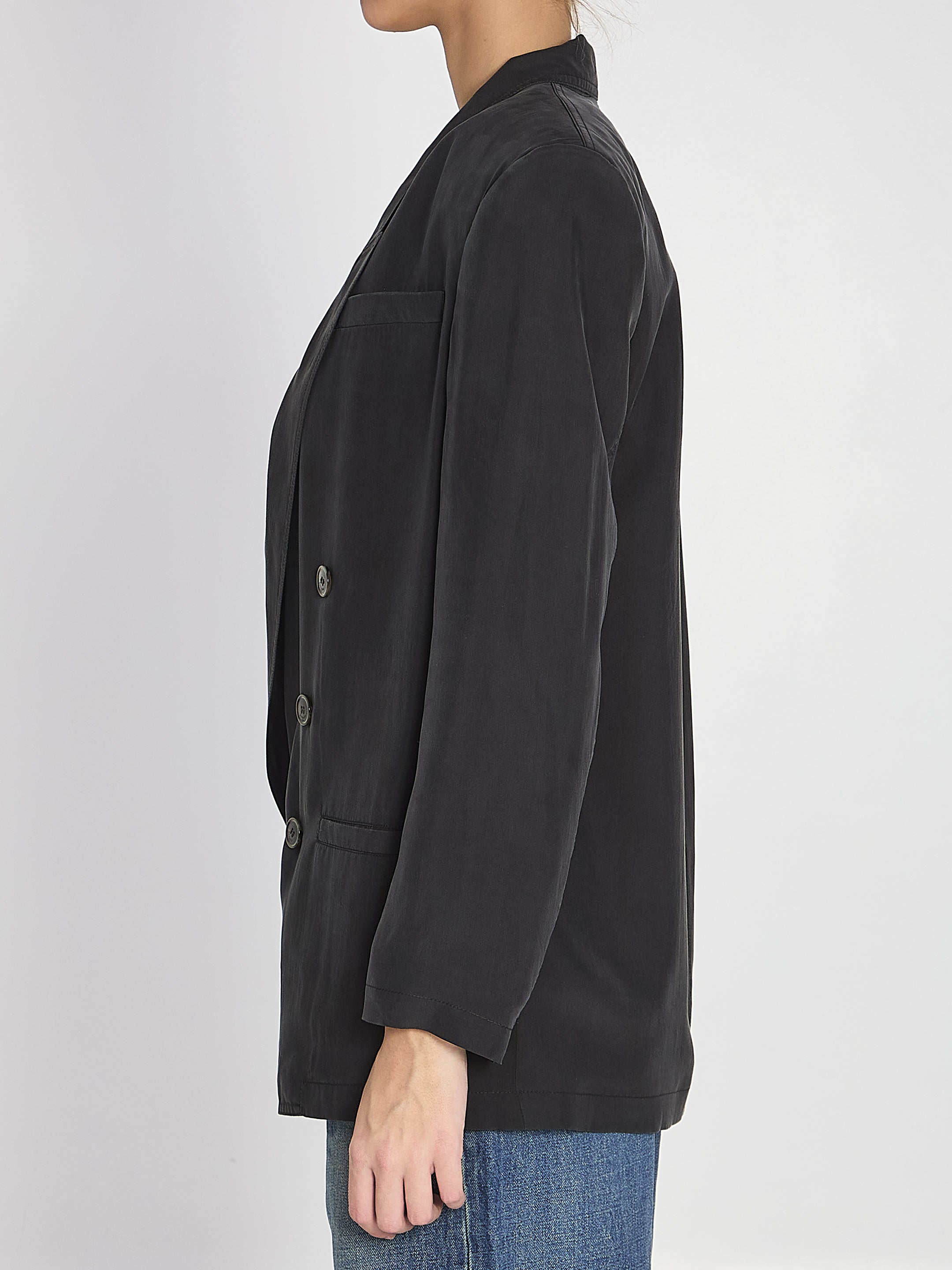 SAINT LAURENT 36 habutai silk jacket