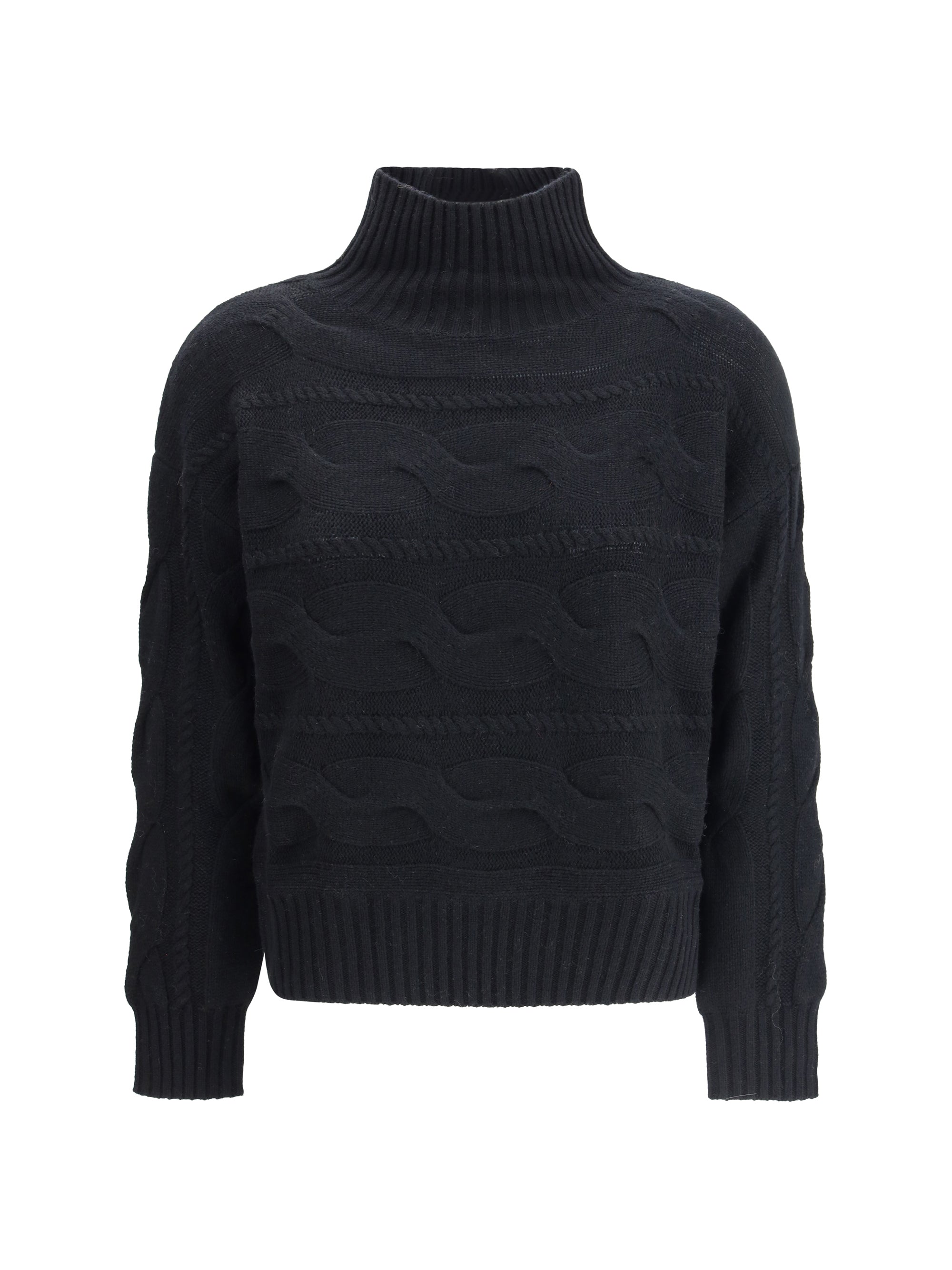 MAX MARA STUDIO M high-neck cable-knit sweater