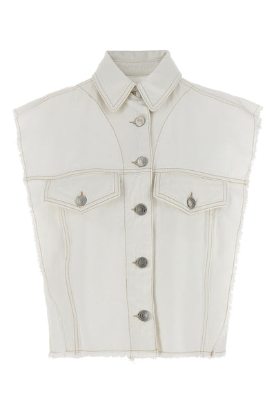 tyra vest in cotton denim