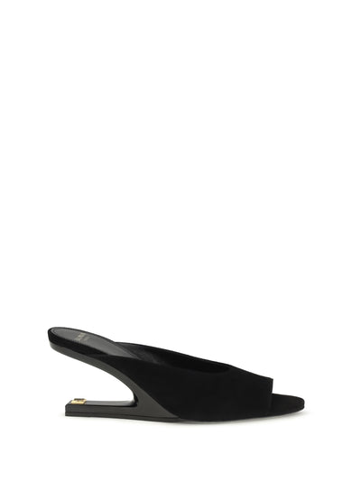 suede open-toe mules