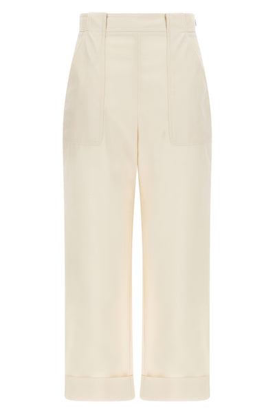 high-waisted palio cotton gabardine trousers
