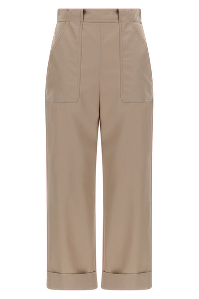 high-waisted palio cotton gabardine trousers