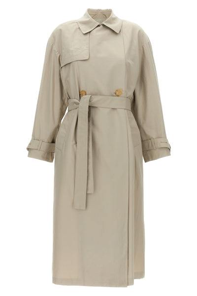 strench double-breasted long cotton gabardine trench coat