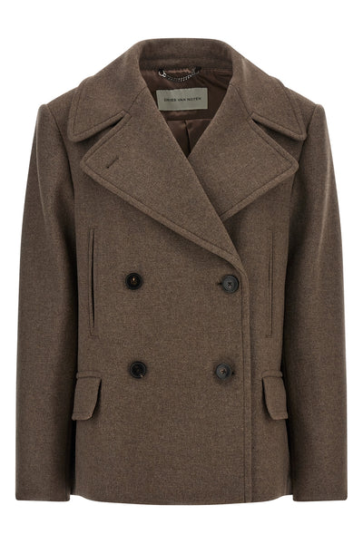 vafel mélange wool blend coat