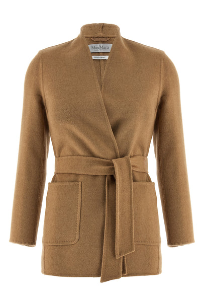 harold blazer in pure camel double drap finished