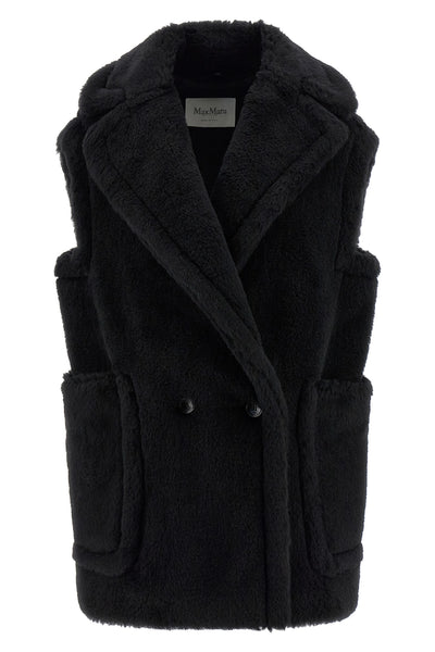 bormida1234 vest in alpaca and wool teddy fabric on a silk base