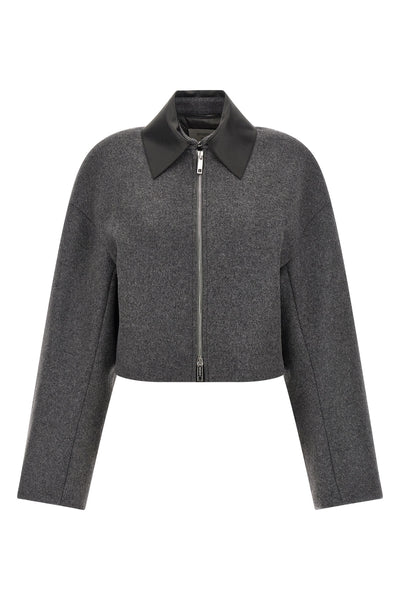 vacuo crop jacket in pure wool double